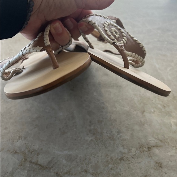 Jack Rogers Maci Leather Sandal Cognac Bone Womens Size 10 - Picture 6 of 9